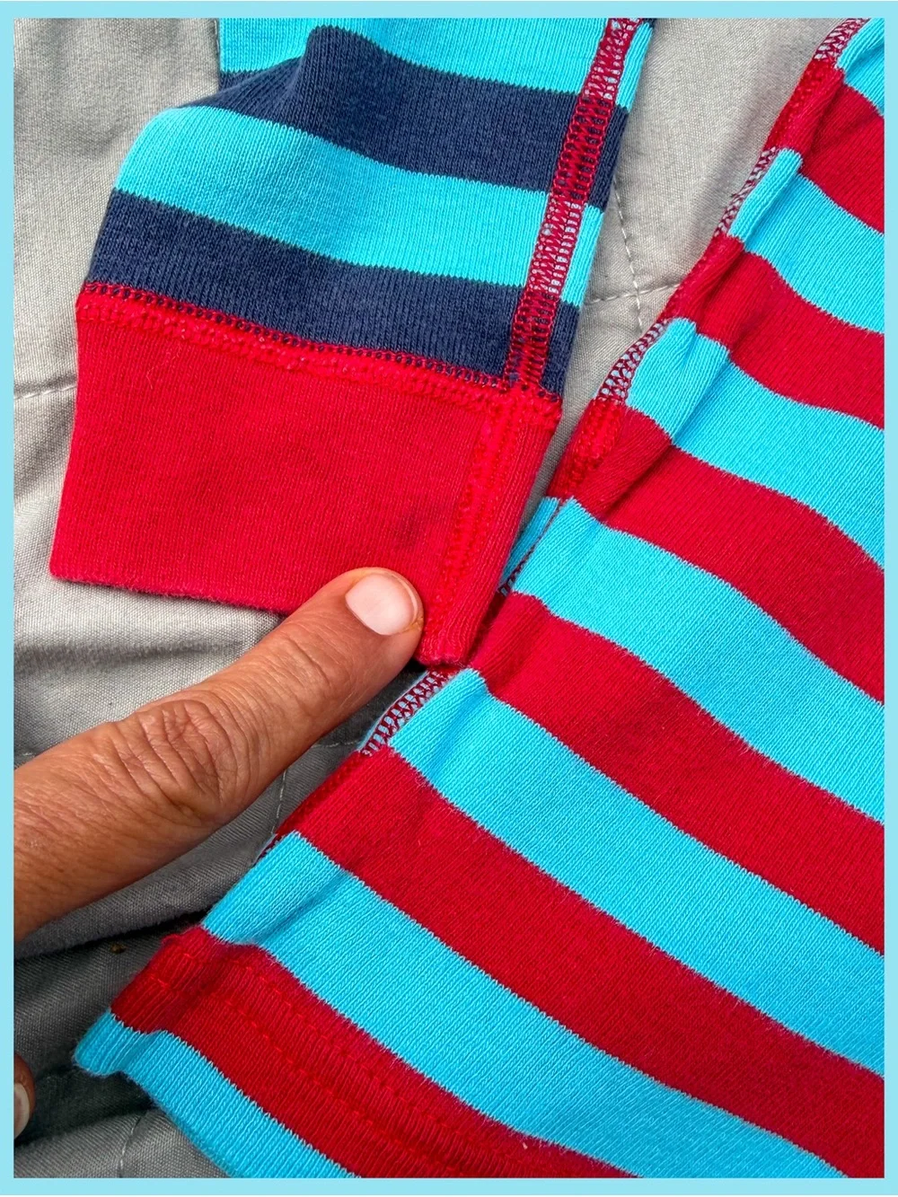 Hanna Andersson Striped Long Sleeve Top 130 8 Boy Girl Organic Shirt Red Blue